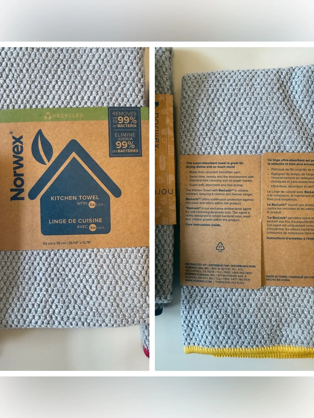 NEW Norwex Diamond Textured Kitchen Towel & Cloth Set